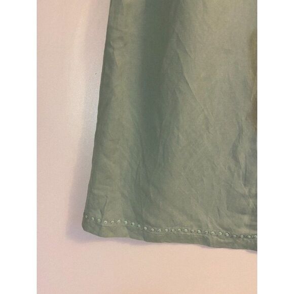 Reitmans Women's Green Teal Linen Blend Skirt Beaded Hem Size 15 - Picture 9 of 9